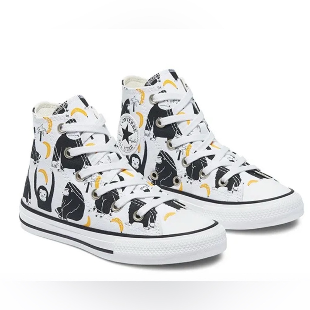 Converse Kids High-Top Sneakers -gorillas & bananas  🦍 🍌